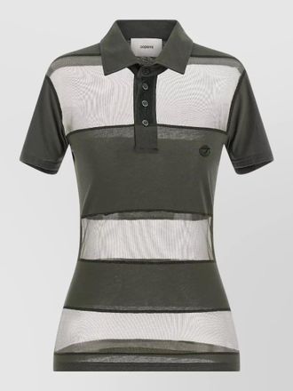 Coperni sheer striped polo top