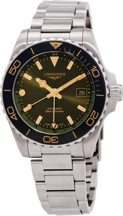 Longines Pre-owned Longines Hydroconquest GMT Automatic Green Dial Mens Watch L3.790.4.06.6
