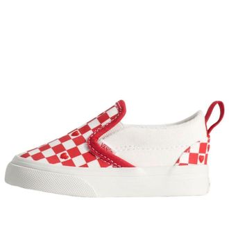 Vans (TD) Vans Slip-On V Red White Checkered VN000D0SJV6
