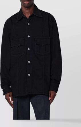 Namacheko denim shirt jacket featuring chest pockets