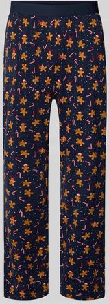 Christian Berg Pyjama-Hose mit elastischem Logo-Bund in Mittelbraun, Größe XXL