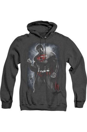 Gildan Superman Light Of The Sun Adult Heather Hoodie / Hooded Sweatshirt