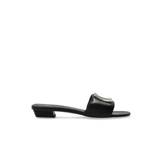 Roger Vivier RV Gewatteerde Leren Mules - Dames - Muiltjes - Zwart - 36 EU - Leer - Schoenen