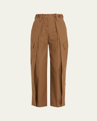 Stella McCartney Layered Washed Cotton Straight-Leg Cargo Pants