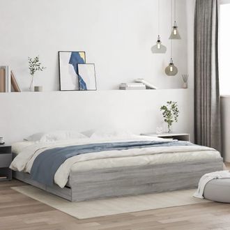 vidaXL Giroletto Cassetti Grigio Sonoma 200x200 Cm Legno Multistrato - Vidaxl