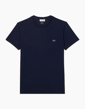 Lacoste Mens Lacoste Cotton Pima Crew Neck T-Shirt Midnight Blue - Black - Size: 44