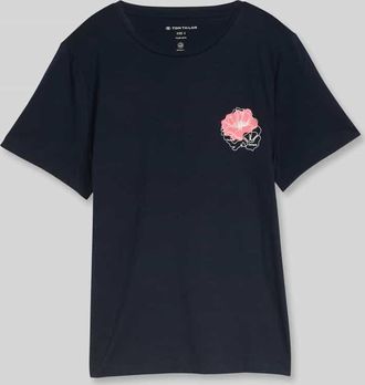 Tom Tailor Regular Fit T-Shirt aus reiner Baumwolle mit Motiv-Print in Marine, Gr&ouml;&szlig;e XXXL