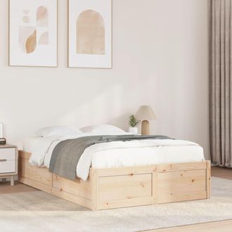 vidaXL Vidaxl - Estructura De Cama Sin Colch&oacute;n Madera Maciza De Pino 135x190 Cm