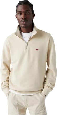Levi's Sweater MET Ritssluiting 1/4 Origineel MAN - Heren - Sweatshirts - Beige - XL - Hoodies & sweatvesten