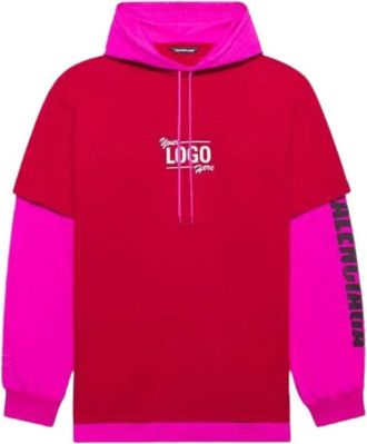 Balenciaga Hoodie Rood Fucsia Unisex - Dames - Hoodies - Roze - S - Katoen - Hoodies & sweatvesten