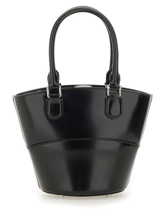 Self Portrait Leather With Charm Tote Bag - Black