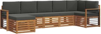 vidaXL Conjunto De Sof&aacute;s De Exterior 7 Uds. Natural Y Antracita Vidaxl