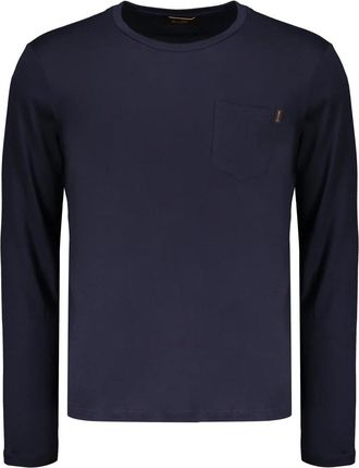 Moorer T-shirt marineblauw met lange mouwen - Heren - Longsleeves - Blauw - M - Katoen - Tops