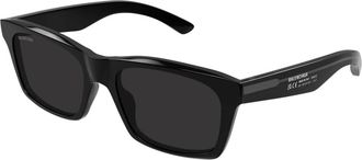 Balenciaga Bb 0423S Zonnebrillen - Heren - Zonnebrillen - Zwart - 56 MM - Leer - Accessoires