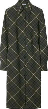 Burberry Womens Check Wool Blend Shirt Dress, Brand Size 10 ( US Size 8 )