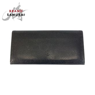 Saint Laurent Black Leather Long Wallet (Bi-Fold) (Pre-Owned)