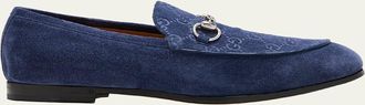 Gucci Mens Jordy Guccissima Suede Loafers