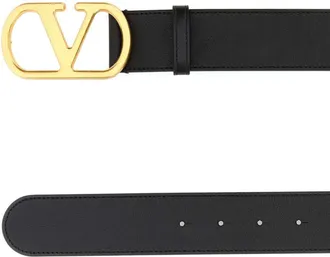 Valentino Garavani Mens Vlogo Belt Black Calf Leather