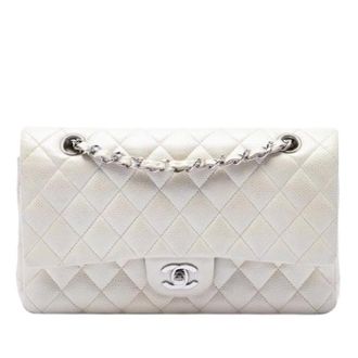 Chanel Pre-owned Vintage Double Flap Shoulder Bag - Dames - Pre-owned - Wit - Maat: ONE Size Leer