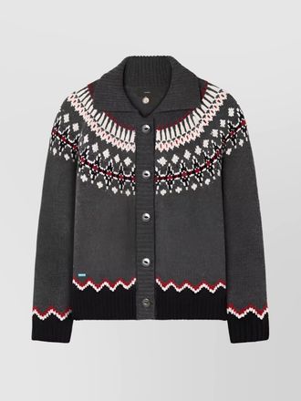 Alanui virgin wool fair isle jacquard knit cardigan
