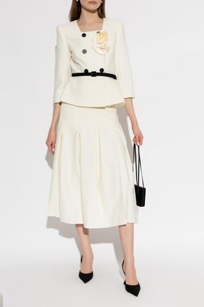 Self Portrait Blazer And Skirt Set, Womens, Cream