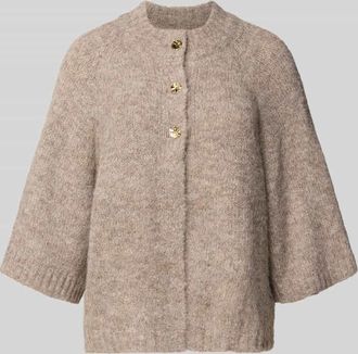 Neo Noir Neo Noir Regular Fit Cardigan mit 1/2-Arm und Woll-Anteil Modell Benutta in Beige, Gr&ouml;&szlig;e 36