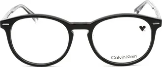Calvin Klein CK22504 Round Acetate Eyeglasses - Black
