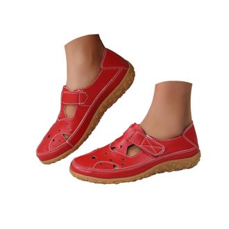 Generic Wedge Sandals for Women Closed Toe Slingback Shoes Wide Fit Sandals Breathable Hollow Out Athletic Shoes Soft Sole Gladiator Slip on Flat Beach Walkin