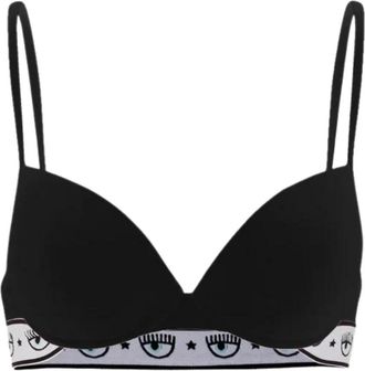 Chiara Ferragni Logomania Push-Up Balconette BH - Dames - BHs - Zwart - L - Katoen - Ondergoed