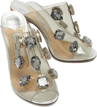 Jimmy Choo London Sandali con cristalli - Bianco