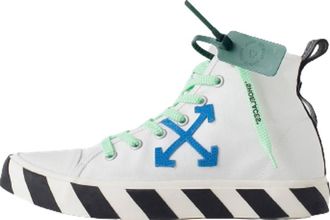 Off-white Mid-Top Vulcanized Canvas Sneaker White Blue Green Black OMIA119F22FAB0010146