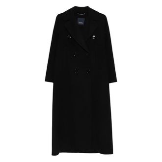Max Mara Jassen, Dames, Zwart, S, Wol, Custodi Coat