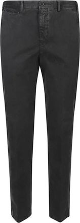 Pantaloni Torino Master Flat Front Pants - Heren - Slim Fit Broeken - Zwart - M - Leer - Broeken