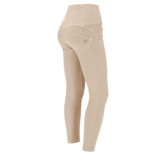 Freddy Pantaloni push up WR.UP 7/8 vita alta con bottoni in tessuto navetta con strappi