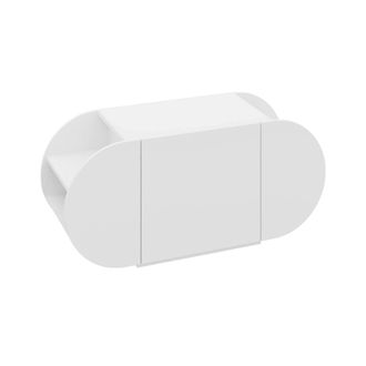 Dmora Zapatero Sequoia, Armario Para 10 Pares, 2 Estantes, 2 Puertas, 110x40x50h Cm Blanco
