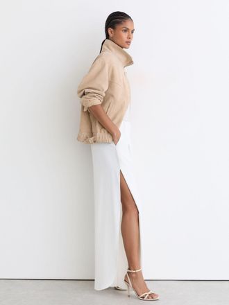 Reiss White Leather Link Strap Stiletto Sandals, 437