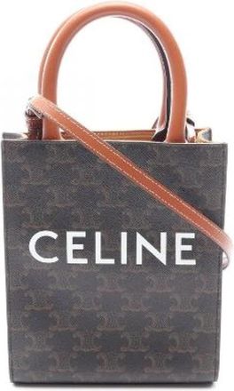 Celine Pre-owned Mini Vertical Cabas Triomphe leren 2-way handtas - Dames - Vintage Mini Tas - Bruin - ONE Size - Leer - Vintage