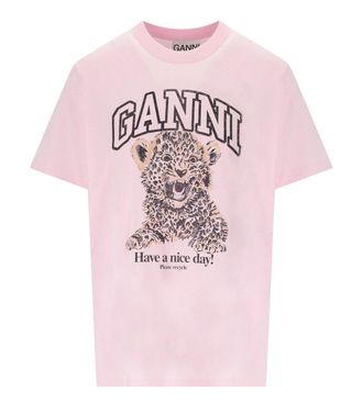 Tシャツ・カットソー GANNI Woman T-Shirt Pink T40903683 868 GANNI | Pink Women's T-shirt | YOOX