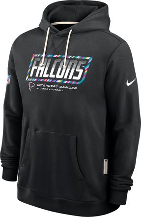 Nike Atlanta Falcons Crucial Catch Sideline Standard Issue Nike Mens Dri-FIT NFL Pullover Hoodie in Black | 03AZ00AZU2-F9R