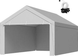 OEM Toldo De Repuesto Para Cochera De 6,09 X 3,96 M, Carpa De Garaje Para Coche Con Paredes Laterales, Refugio Para Veh&iacute;culos Tela De Polietileno Resisten