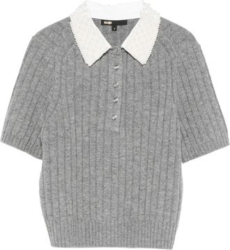 Maje Sweater met afneembare kraag - Grijs