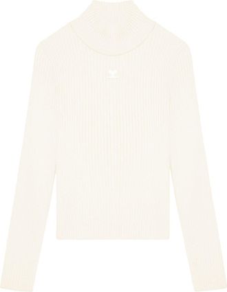 Courrèges Reedition ribbed jumper - women - FSC Viscose/Polyester - S - Neutrals