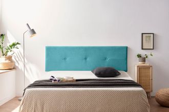 Moonia Moonia - Cabecero Tapizado Napoli Acualine 115x50x5 Cm - Turquesa