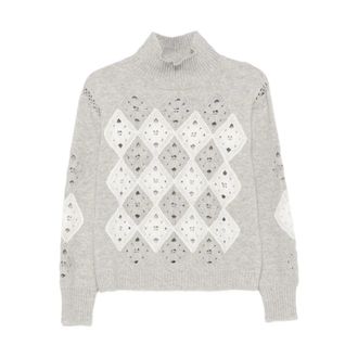Ermanno Scervino Maglione Argyle - - Knitwear - Donna - Grigio - S
