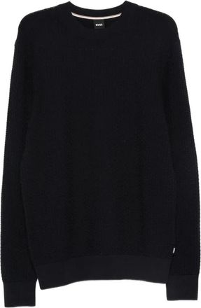HUGO BOSS H-Imberto Sweater - Heren - Ronde hals truien - Zwart - 2XL - Katoen - Truien & Vesten