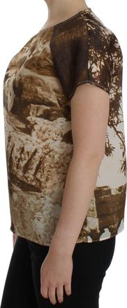 Dolce & Gabbana Womens Brown Taormina Silk Blouse