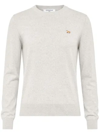 Maison Kitsun&eacute; Neutral Wool Regular Fit Sweater