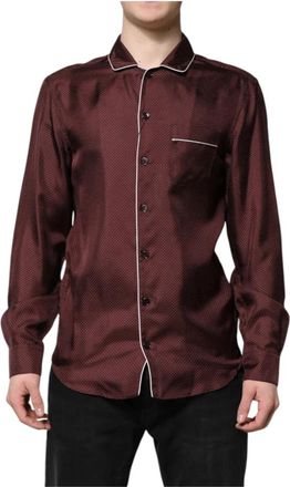 Dolce & Gabbana Casual Shirt - Heren - Casual Overhemden - Rood - XL - Overhemden