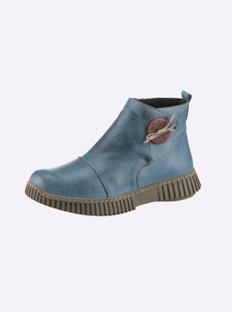Gemini Stiefelette GEMINI, Damen, Gr. 39, blau (taubenblau), Glattleder, Schuhe Stiefelette