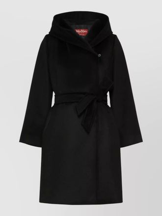 Max Mara hooded wrap coat long length belt